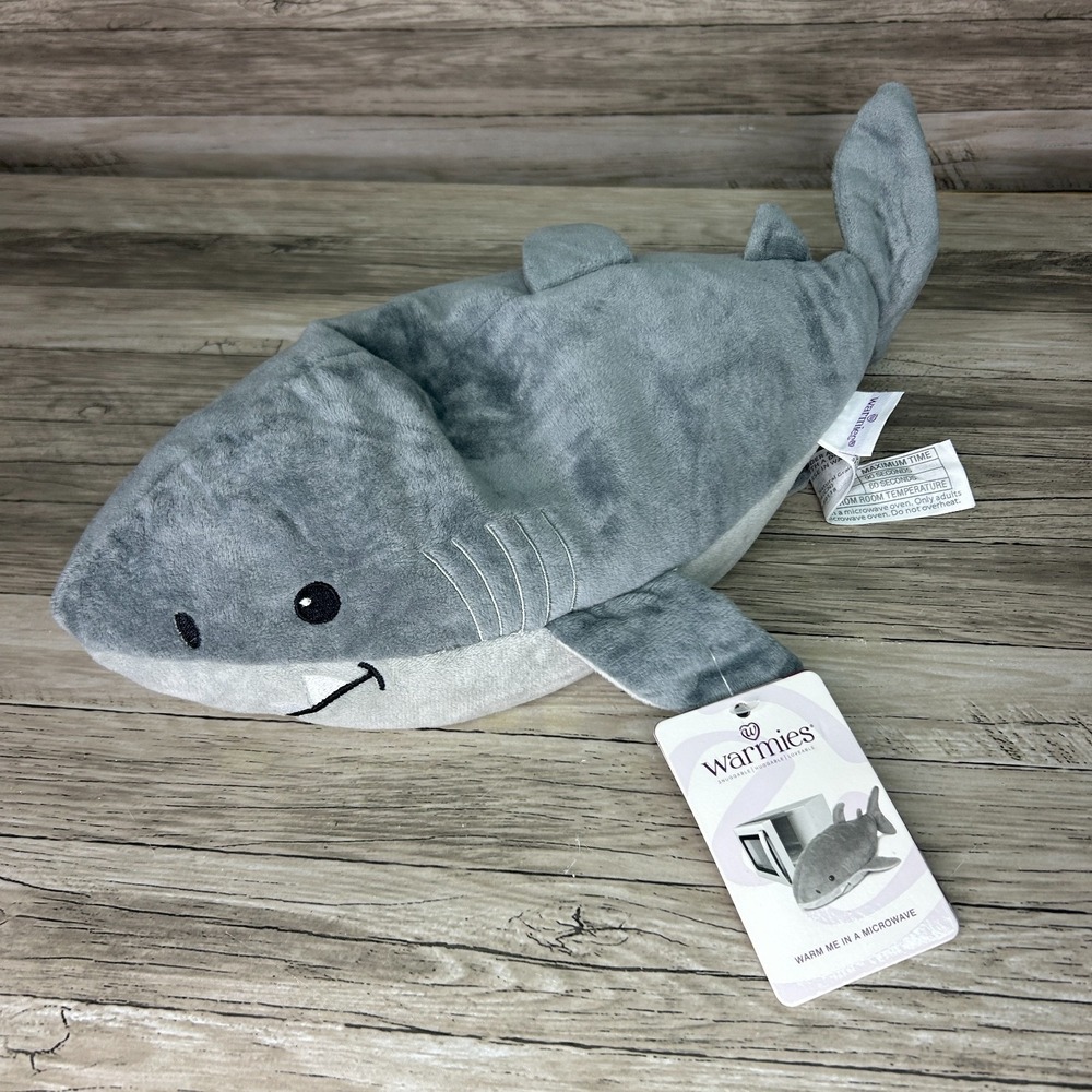Warmies Shark Plush Gray Therapy Microwavable Heatable Toy Lavender